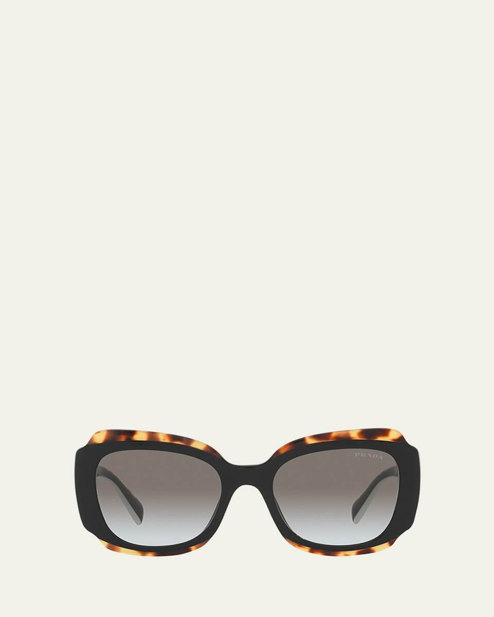 Bicolor Square Acetate Sunglasses